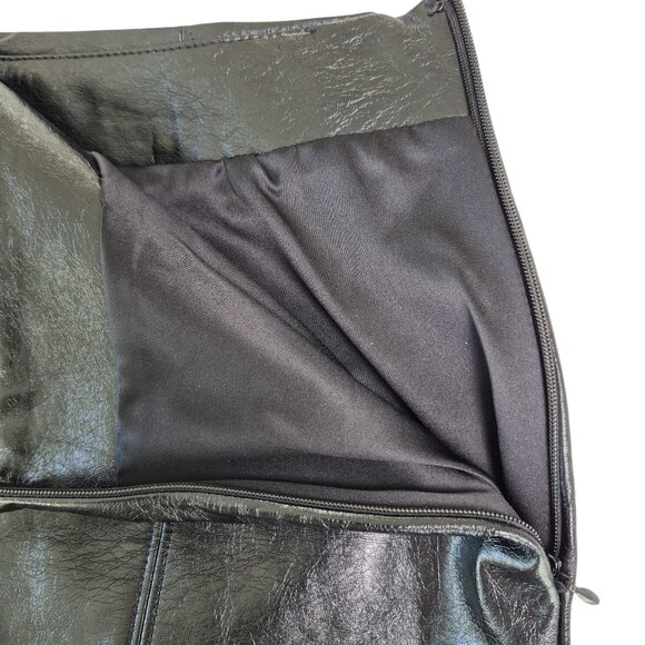 Forever 21Black Faux Leather Mini Skirt Sz Med Lined NWT Whimsygoth Edgy Rocker - Picture 5 of 8